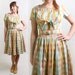 1950s Plaid Dress - Pastel Candy Color Rainbow and White Day Dress - Small to Medium