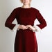 Vintage Velvet Mini Dress - Gothic Dolly Dress Dark Maroon Long Sleeve - Small to Medium By Lorrie Deb christmasinjuly cij sale