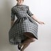 1950s Dress Plaid Vintage Black and White Casual Plaid Day Dress - Medium - Atomic Mid Century