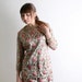 Vintage Floral Metallic Dress - Golden Flower Garden Party Dress - Medium christmasinjuly cij sale