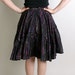 Vintage Country Skirt - Rainbow Metallic Striped Dolly Skirt in Black - 28 inch waist