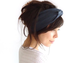 Tie Up Headscarf Midnight Blue