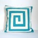 Hand Painted Graphic Lines Cushion Blue