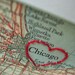 I Heart Chicago - embroidered vintage map