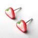 Strawberry Earring Studs - Tiny Strawberry Posts - Red White Green - Summer Fruit