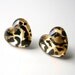 Leopard Earrings - Animal Print - Heart - Gold Black Free Shipping Etsy