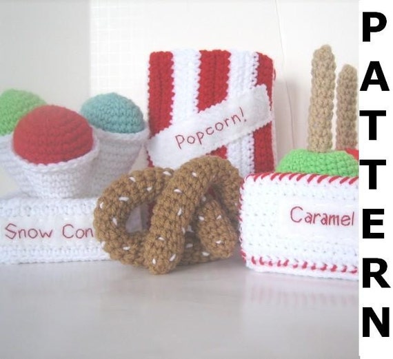 Play Food Crochet Pattern -- Fairground Food