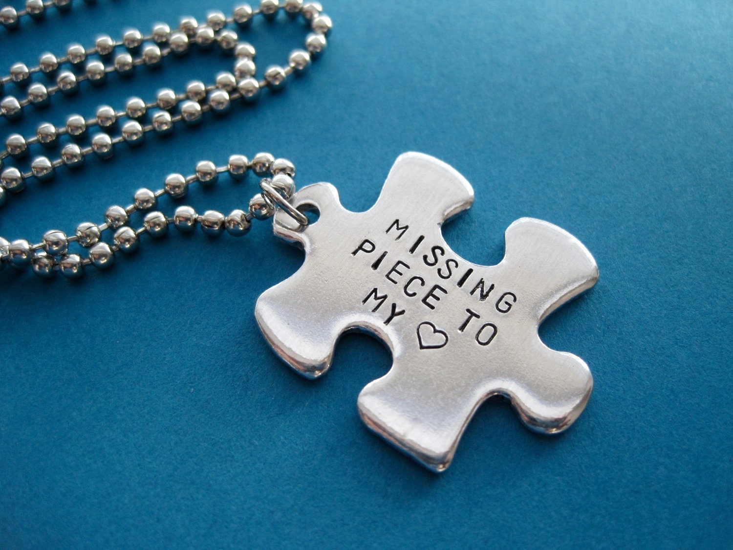 Personalized Puzzle Piece Necklace Missing Piece To My Heart