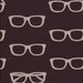 LAST ONE SALE Japanese Echino Ni-Co Fabric by Etsuko Furuya, Spring 2010- Glasses in Brown-1/2 Yard