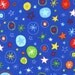 SALE Launch and Remix fabric by Leslie Grainger and Ann Kelle for Robert Kaufman, Solar Stars in Royal-1 Yard