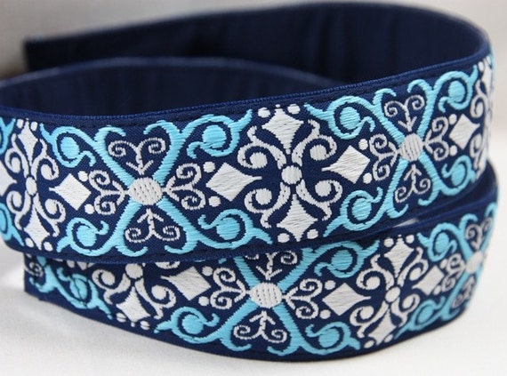 DSLR Camera Straps with Quick Release Vintage Blue and White