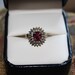 RESERVED FOR FRANK 18k White Gold Ruby & Diamond Cluster Estate Ring