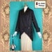 Post Edwardian POIRET Inspired Black Cord Silk Cocoon Coat L XL
