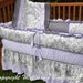 Custom Grey Damask with Accent YOUR CHOICE 4-Piece Complete Boutique Crib Nursery Bedding Set