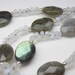 Moonstone and Labradorite necklace - 24" inches long necklace - Hand knotted on grey thread
