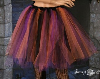 Witchy Woman Streamer adult tutu skirt halloween costume knee length goth gothic dance --You Choose Size -- Sisters of the Moon