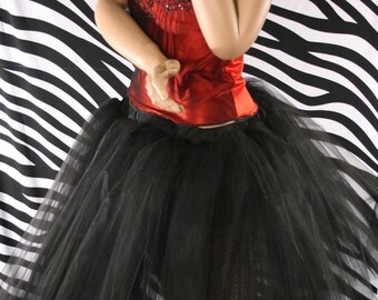 Adult tutu petticoat Black Romance skirt extra poofy knee length costume --You Choose Size -- Sisters of the Moon