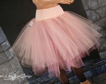 Tutu skirt Peachy Victorian Romance two tier extra poofy knee length Adult ballet dance costume - You Choose Size - Sisters of the Moon
