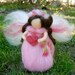 Sweetheart Valentine Fairy - Bright Pink Waldorf inspired wool needle felted standing doll with heart