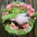 Napping Fairy Under the Roses- Mini Needle Felted Wall hanging / sculptural wool painting Waldorf inspired by Rebecca Varon