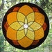Amber Stained Glass Geometric Star Mandala Suncatcher