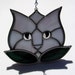 Lavender Stained Glass Tulip Kitty Cat Suncatcher