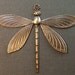 Dragonfly Charm - 1 pc - Large Hand Antiqued Brass - Patina Queen