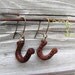 Rusty Horseshoe - Wamara Rosewood Hand Carved Earrings by Tanja Sova