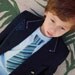 BLUE STRIPED NECKTIE appliquéd on a light blue rib tee....Cute and comfortable kids shirt.