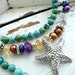 Cyprus A Turquoise Gemstone Mix Sterling Starfish Summer Beach Necklace