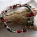 RESERVED FOR GIL Aztec Coral Onyx Columbian Clay Sterling Silver Gypsy Boho Bracelet