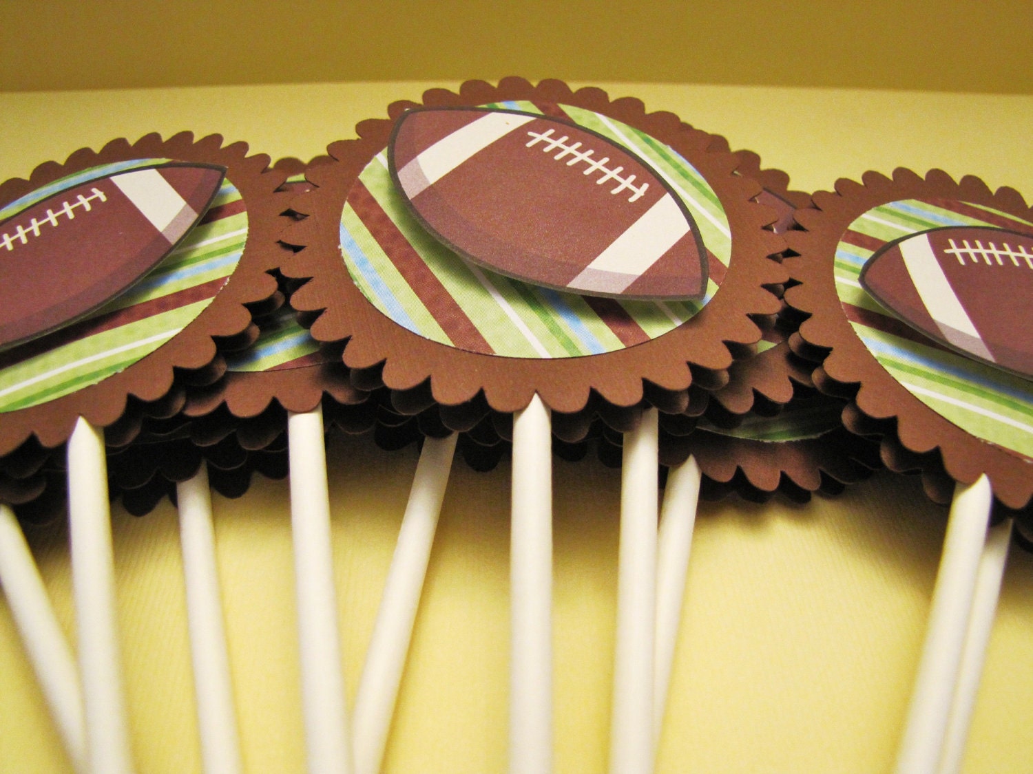 FOOTBALL cupcake toppers set of 12 KriskropMemories