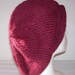 Rolled Brim Wool Tam - Slouchy Knit Beret - Knitted Dreadlock Tam - Burgundy Heather