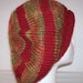 Rolled Brim "Handspun" Wool & Wool/Mohair Striped Knit Tam/Beret - OOAK