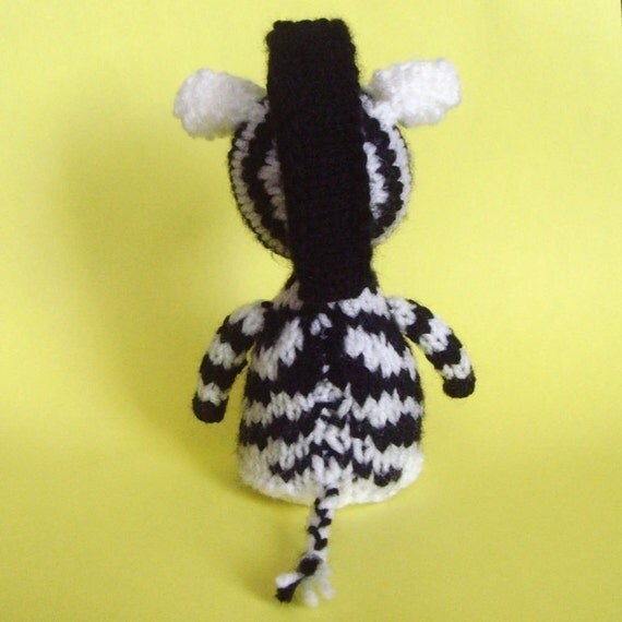 Zebra Toy Knitting Pattern (PDF) from Jellybum on Etsy Studio