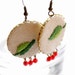 Modern Hungary for your ears - earrings made of brass filigree and fabric - vadjutka