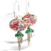Dangle Earrings in Pink and Teal with Liberty London fabric - Bloom