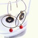Hoop Earrings in Blue and Red - One Heart Above All