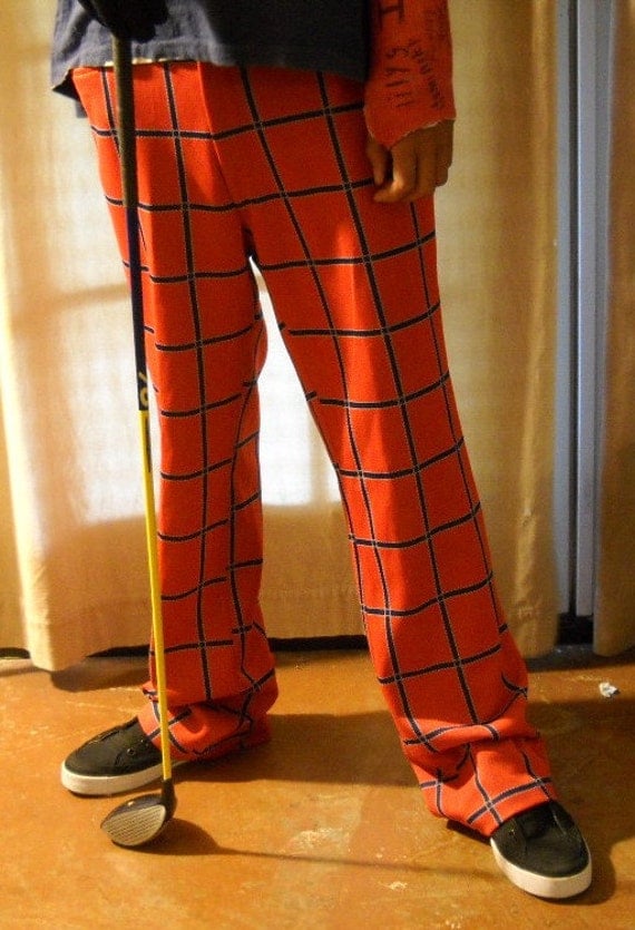 Vintage Red White And Blue Plaid Golf Pants by Di by Badarttoo