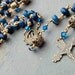 Royal Blue Agate and Bronze Heirloom Rosary