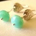 Hammered silver Earrings seagreen mint dangles by Vitrine