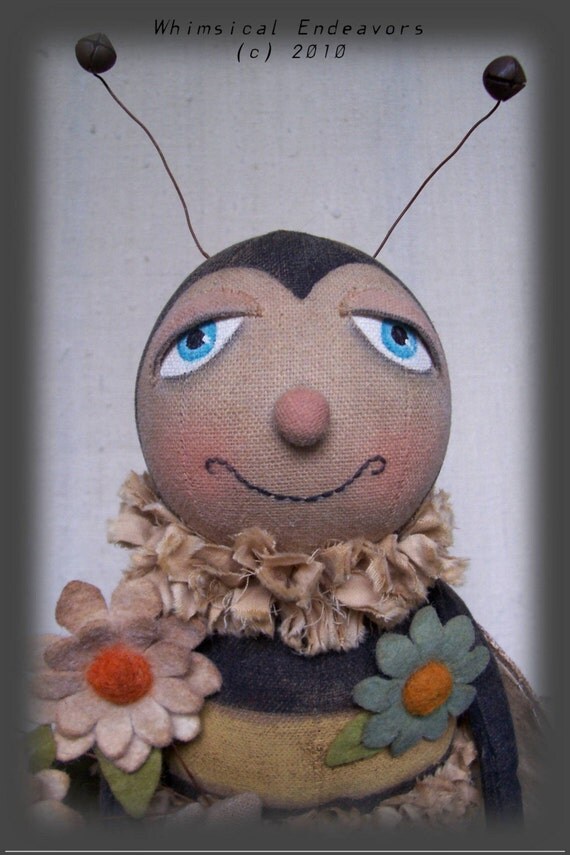 Biz Bee Bumble Bee Primitive Folk Art Doll E Pattern