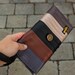 Eco friendly ladies wallet made from reclaimed seat belts and bicycle inner tube