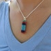 Colorful Strips in a Long Narrow Design - Fused Glass Pendant