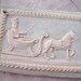 OoaK hand pressed mache Currier & Ives Sleigh Ornament