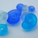Blue Sea Glass and Curls. 10 lampwork beads - SRA - GBUK - CPteam - FHFteam