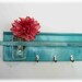 Beach Retro Mod Turquoise Color Primitive Shelf Silver Hooks