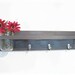 Primitive Country Dark Expresso Brown WOOD Coat Hooks Cottage Wall Shelf
