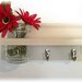 Wood Wall Shelf Hooks Clean Soft Biege Color Shabby Chic Cottage
