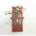 Spring Flowers Primitive Wood Wall Shelf Primitive Faded Barn Red Color Shabby Chic Cottage